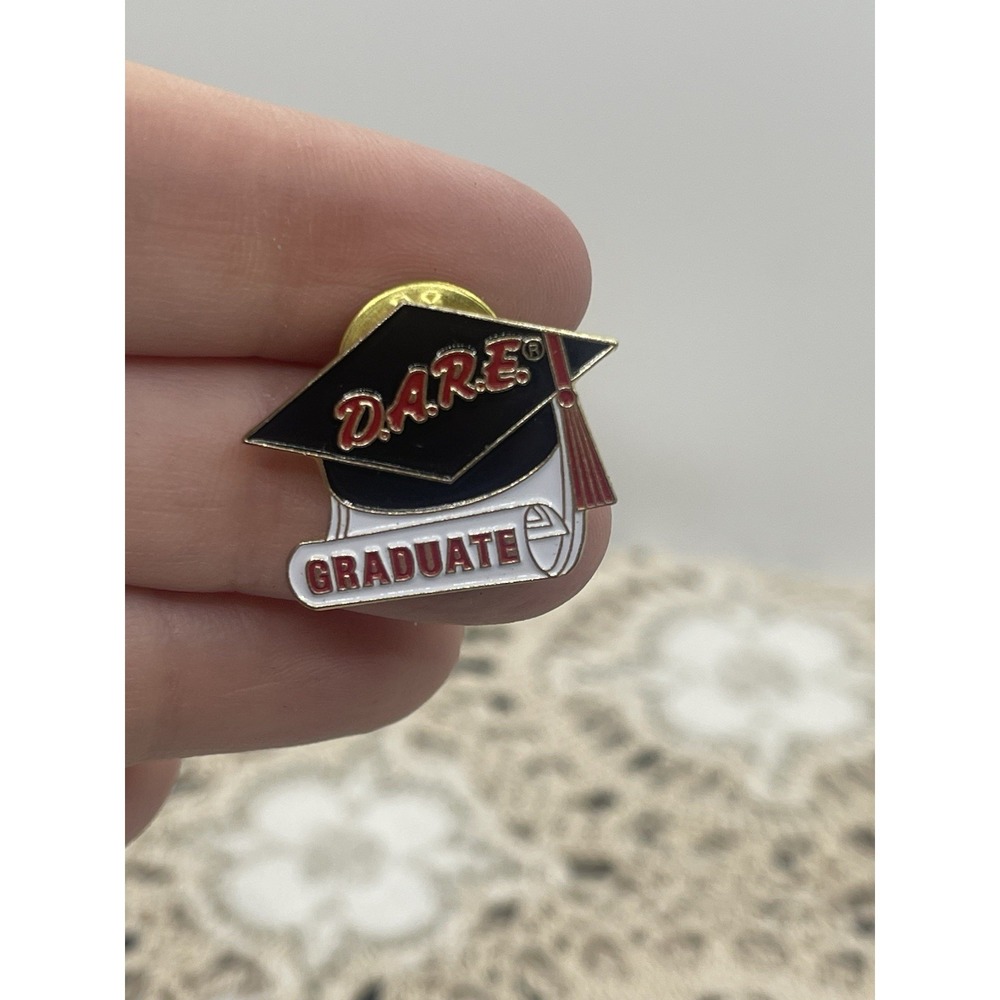 Vintage DARE Drug Abuse Resistance Education Graduate Enamel Lapel Pin